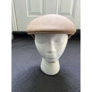 RARE Moores London Flat Cap Camel Wool Made England Ivy Newsboy Hat SZ 7.125/58